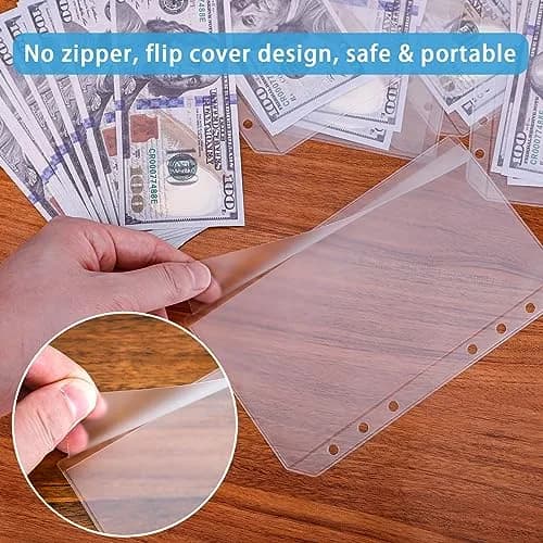 Antner A6 Binder Pockets 6.9 x 4.1 Inches (17.5 x 10.4 cm) — 12-Pack Zipless Clear PVC thumbnail 3