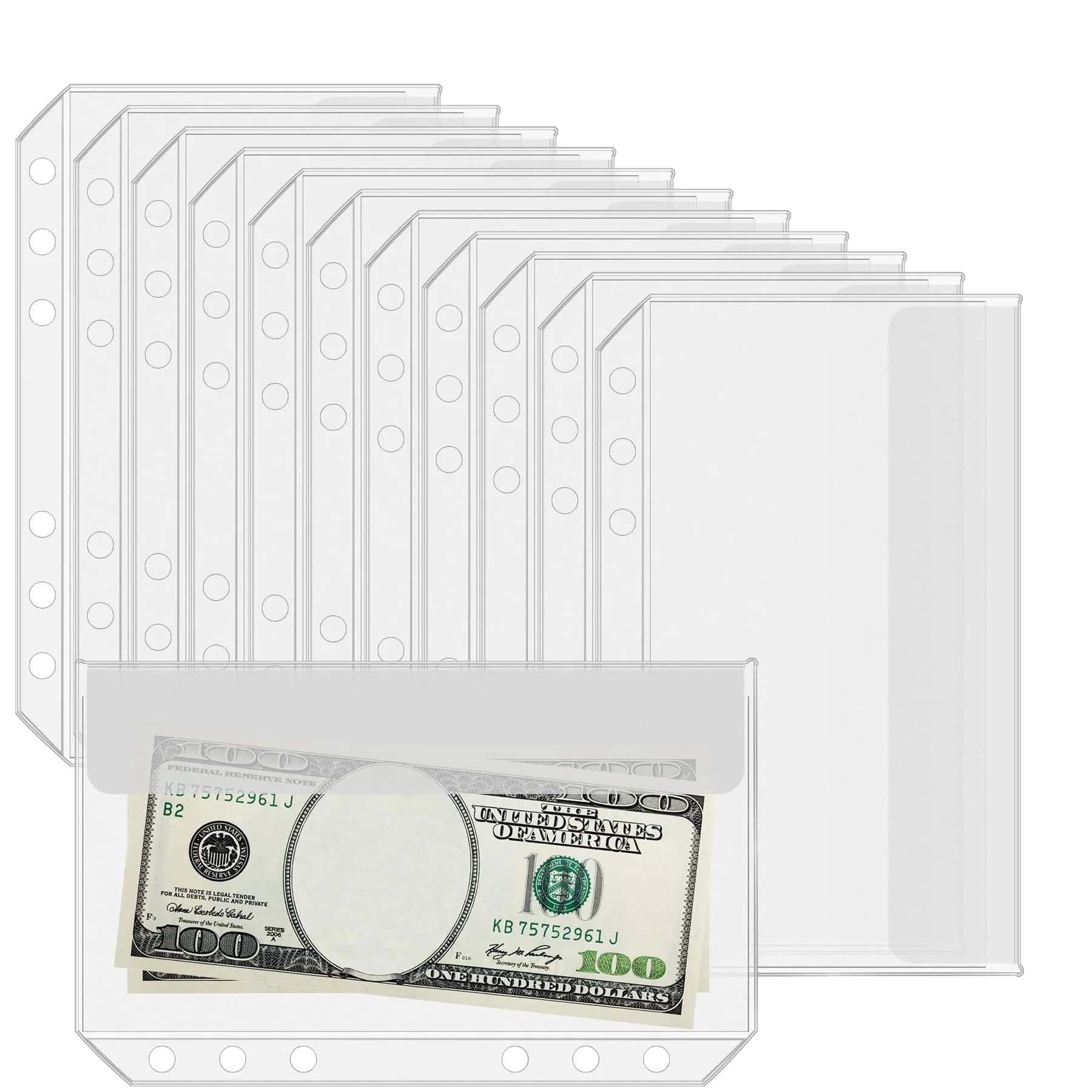 Antner A6 Binder Pockets 6.9 x 4.1 Inches (17.5 x 10.4 cm) — 12-Pack Zipless Clear PVC - main product image