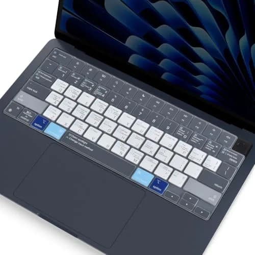 CASEDAO Blue Keyboard Cover for MacBook Air 13.6" M2 M3 M4 M5 (A2681 A3113 A3240 A3449) | US Layout Shortcut Protector — Full Grey & Pink / MacBook Pro 14"/Pro 16" (2021+)