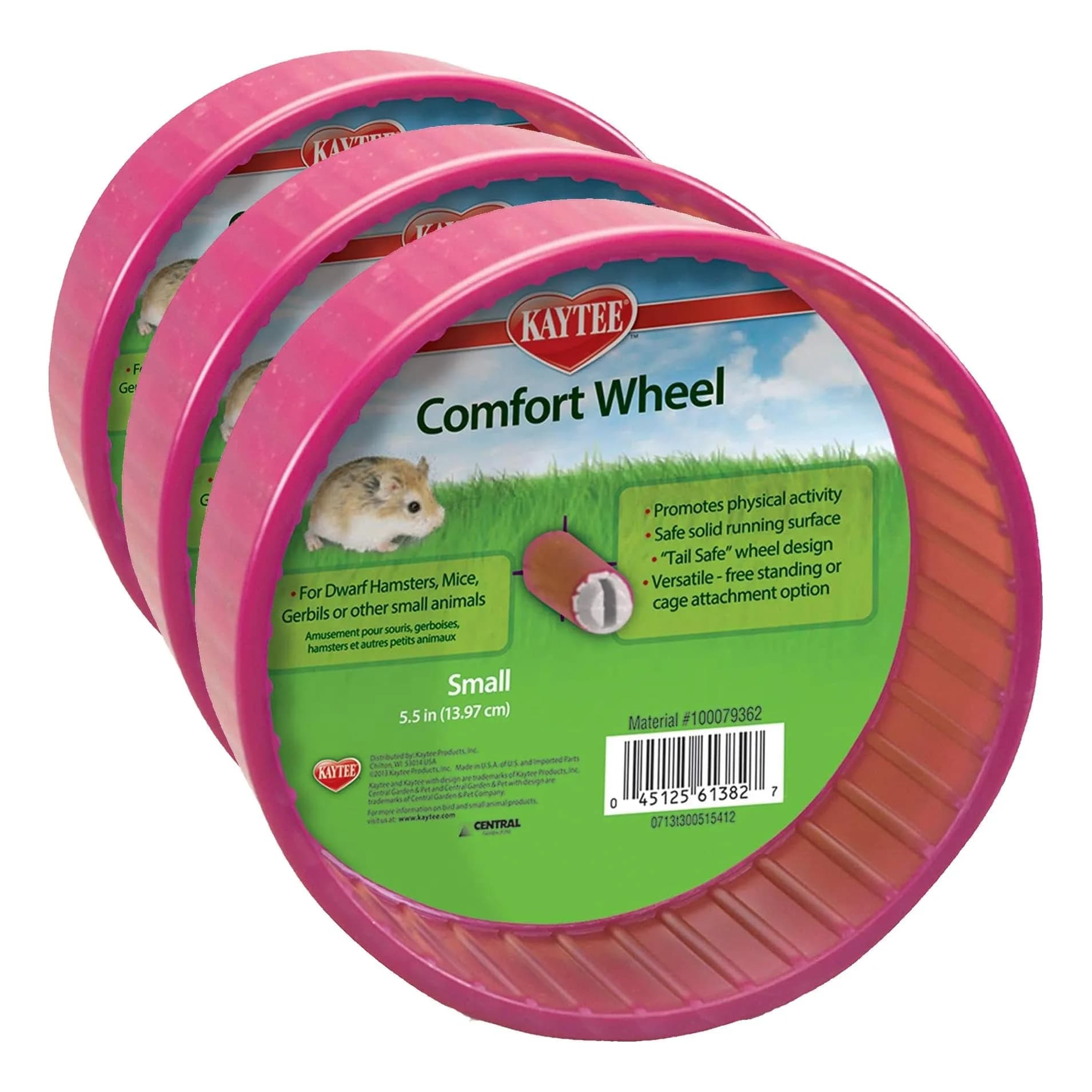 Kaytee Comfort Wheel Small 5.5 Inches (Pack of 3) | Encourages Healthy Exercise for Mice and Dwarf Hamsters — Pack of 3