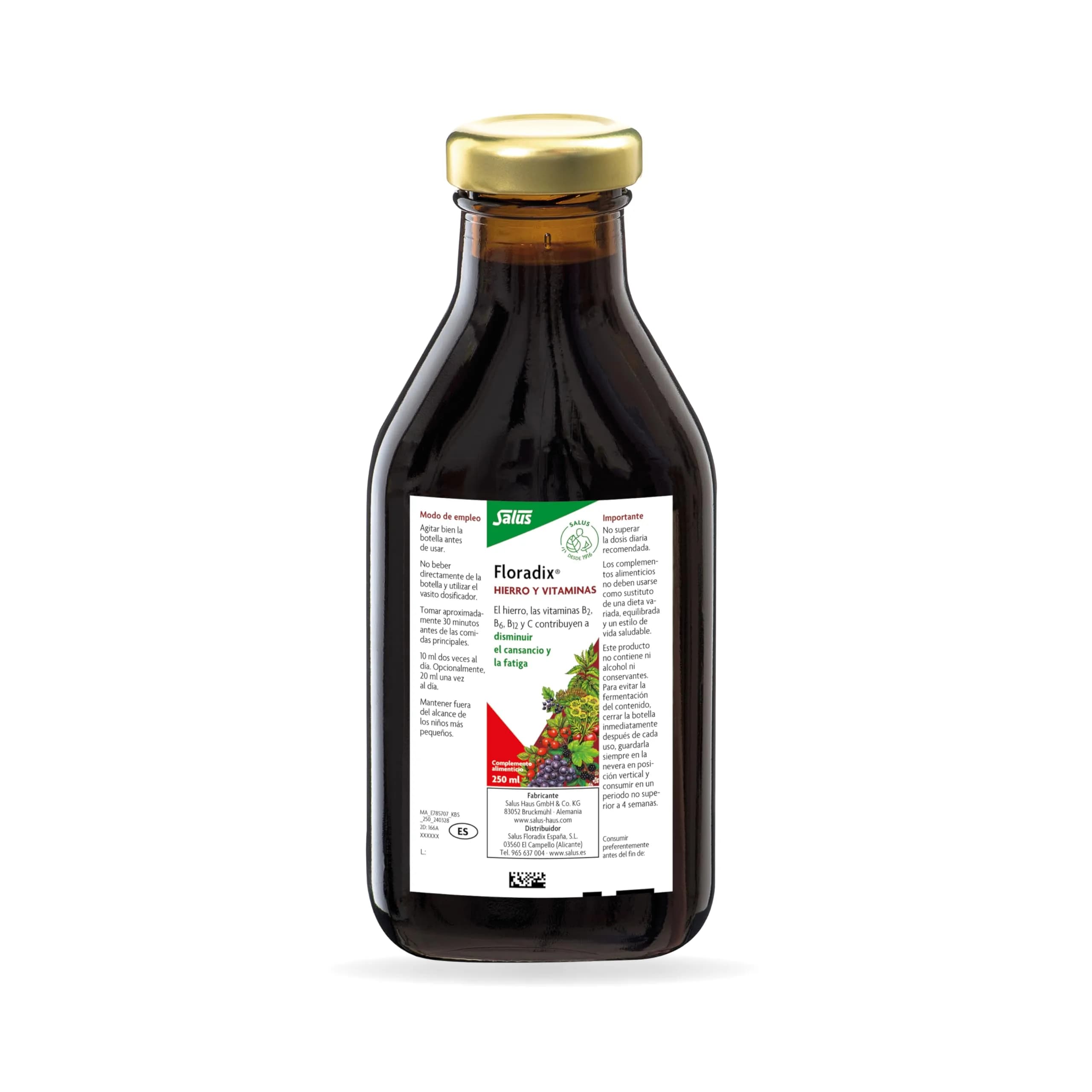 Floradix Liquid Iron & Vitamin Formula, Mixed Fruit Flavour, 8.5 Fl Oz (250ml) - Pack of 2 - view 4