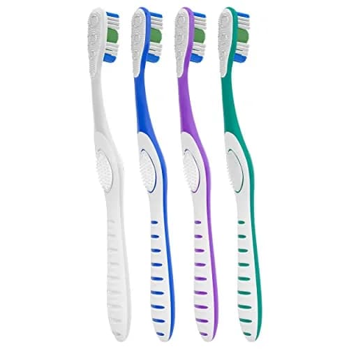 Colgate 360 Adult Toothbrush, Medium (4) Pack | Battery Powered, Red thumbnail 3