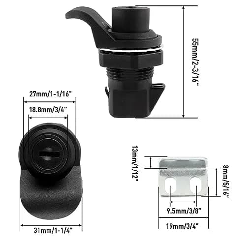 HOWDIA Push Button Lock Glove Box Latch 55MM | Durable Marine & Tool Box Replacement thumbnail 2
