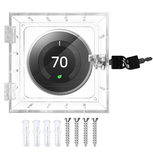 Young Dance Thermostat Lock Box with 2 Keys, Clear Acrylic Cover for Small Thermostats | Prevents Tampering & Unauthorized Adjustments thumbnail 1
