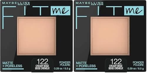 Maybelline Fit Me Matte + Poreless Pressed Face Powder Makeup & Setting Powder, Creamy Beige, 7.65 g (0.27 oz) (Pack of 2) | Natural Matte Finish for Normal to Oily Skin thumbnail 1