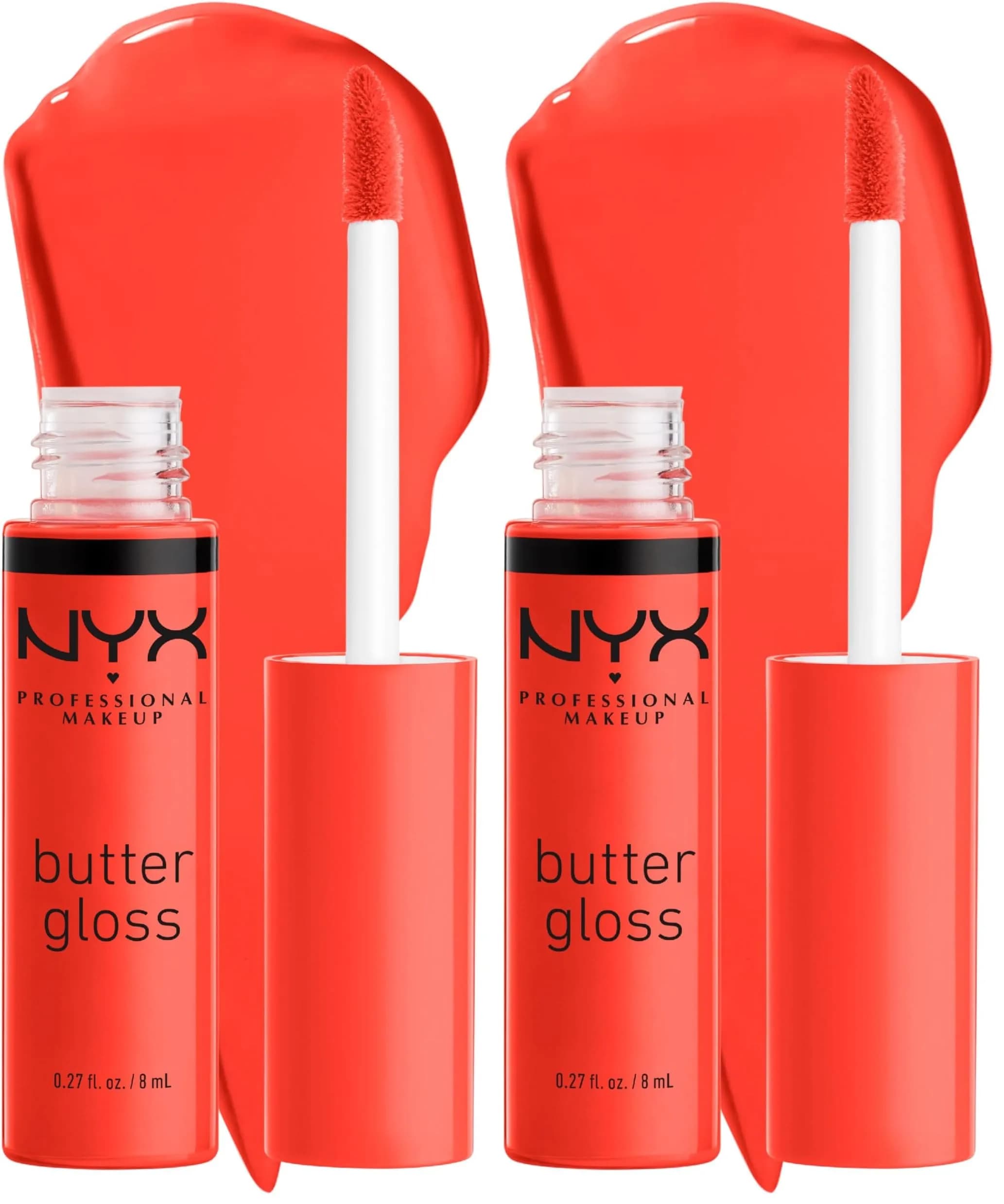 NYX PROFESSIONAL MAKEUP Butter Gloss Bling Lip Gloss, Orangesicle (Orange) - Pack of 2, 7.65 ml - main product image