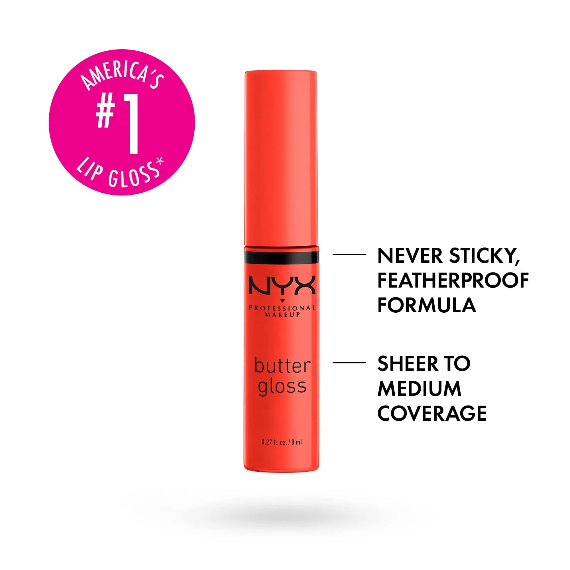 NYX PROFESSIONAL MAKEUP Butter Gloss Bling Lip Gloss, Orangesicle (Orange) - Pack of 2, 7.65 ml - view 2
