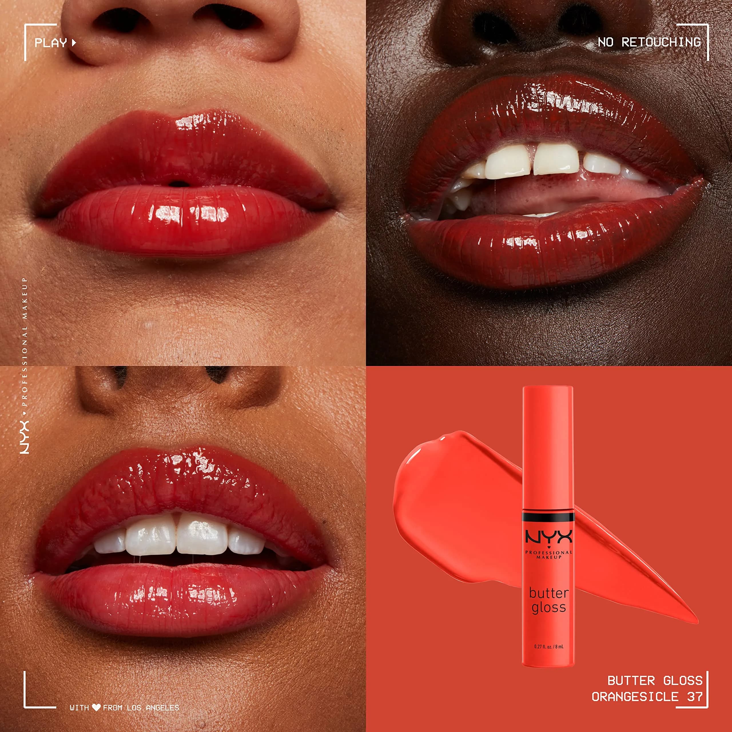 NYX PROFESSIONAL MAKEUP Butter Gloss Bling Lip Gloss, Orangesicle (Orange) - Pack of 2, 7.65 ml - view 3