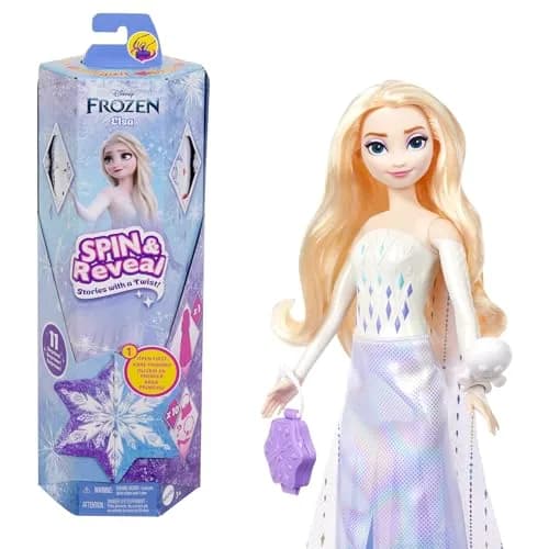 Mattel Disney Frozen Elsa Fashion Doll Set, Spin & Reveal with 11 Surprises, Inspired by the Movie thumbnail 1