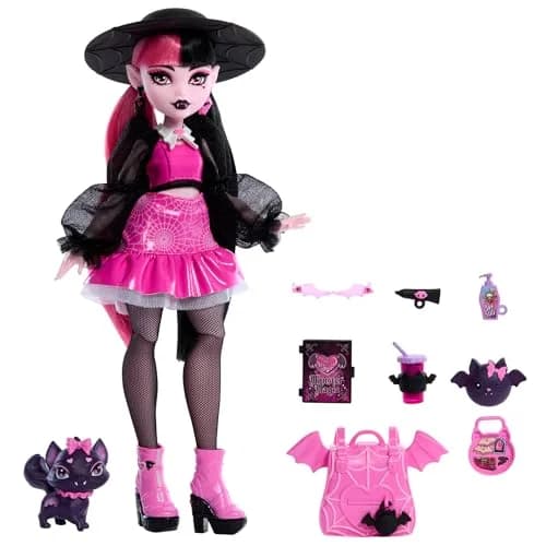Monster High Draculaura Doll with Pet Count Fabulous & Accessories | 5.91 inch (15 cm) Doll thumbnail 5