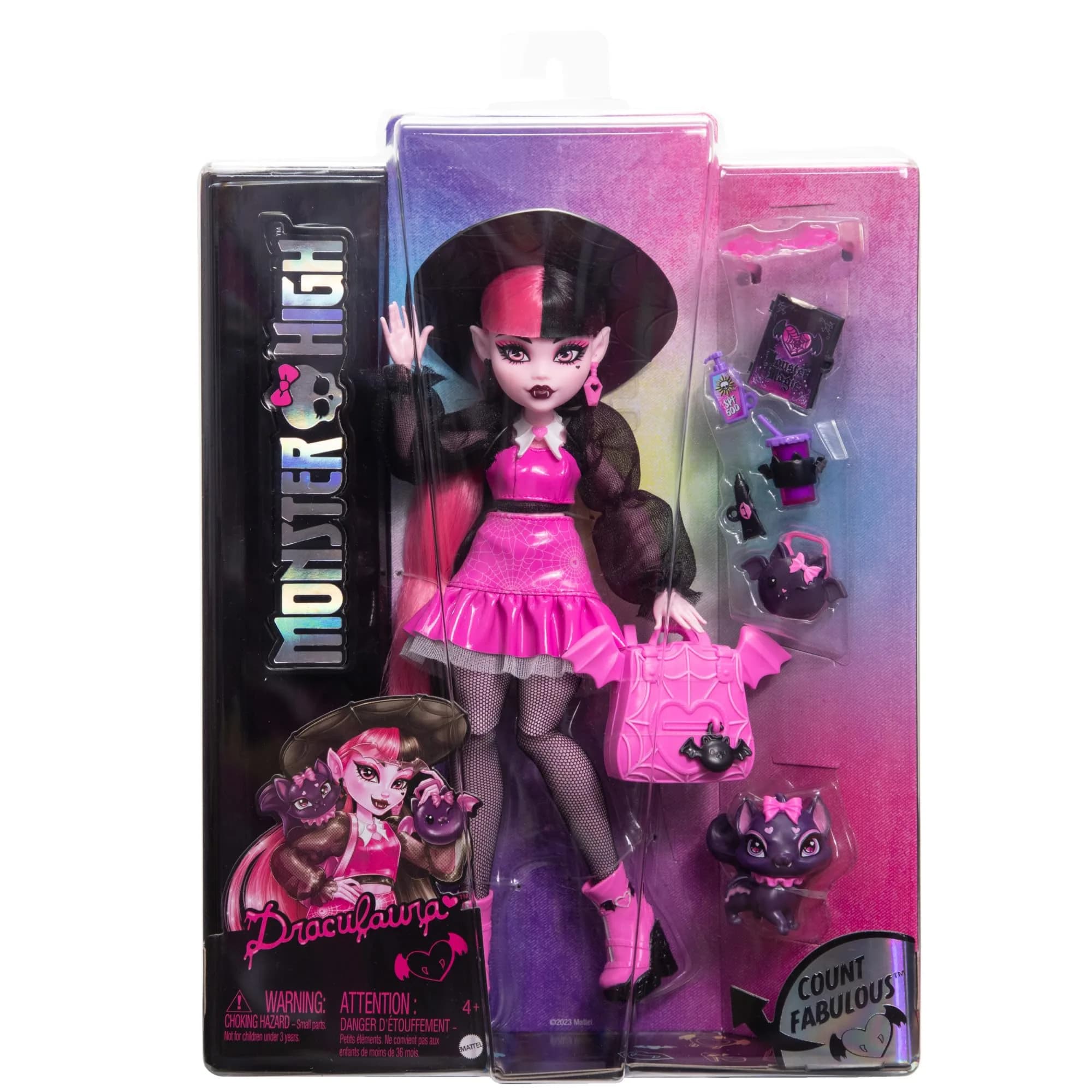 Monster High Draculaura Doll with Pet Count Fabulous & Accessories | 5.91 inch (15 cm) Doll - view 6