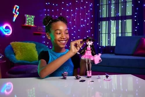 Monster High Draculaura Doll with Pet Count Fabulous & Accessories | 5.91 inch (15 cm) Doll thumbnail 2