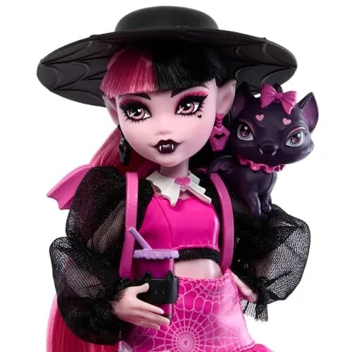 Monster High Draculaura Doll with Pet Count Fabulous & Accessories | 5.91 inch (15 cm) Doll thumbnail 3