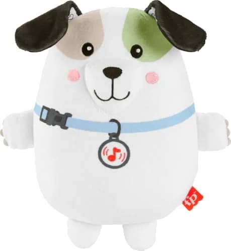 Fisher-Price Calming Vibes Puppy Soother Plush Sound Machine 18cm (7.13 inches) | Soothes Newborns with Music, Sounds & Vibrations thumbnail 1