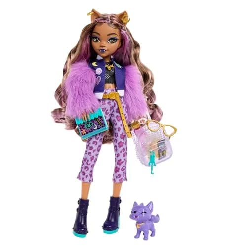 Monster High Clawdeen Wolf Doll with Pet Dog Crescent & Accessories | 6-inch Scale thumbnail 1