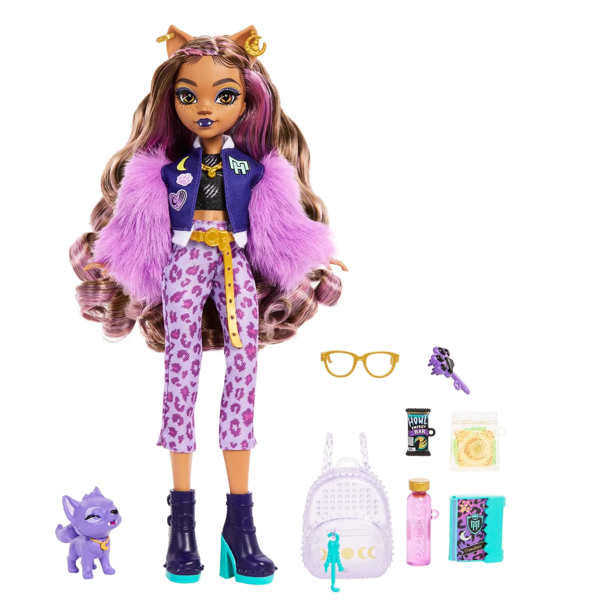 Monster High Clawdeen Wolf Doll with Pet Dog Crescent & Accessories | 6-inch Scale - view 5