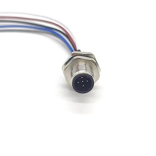 FOWIUNYE M12 5 Pin Male Connector Cable 0.5m (1.64ft) | Waterproof IP67 Aviation Socket thumbnail 1