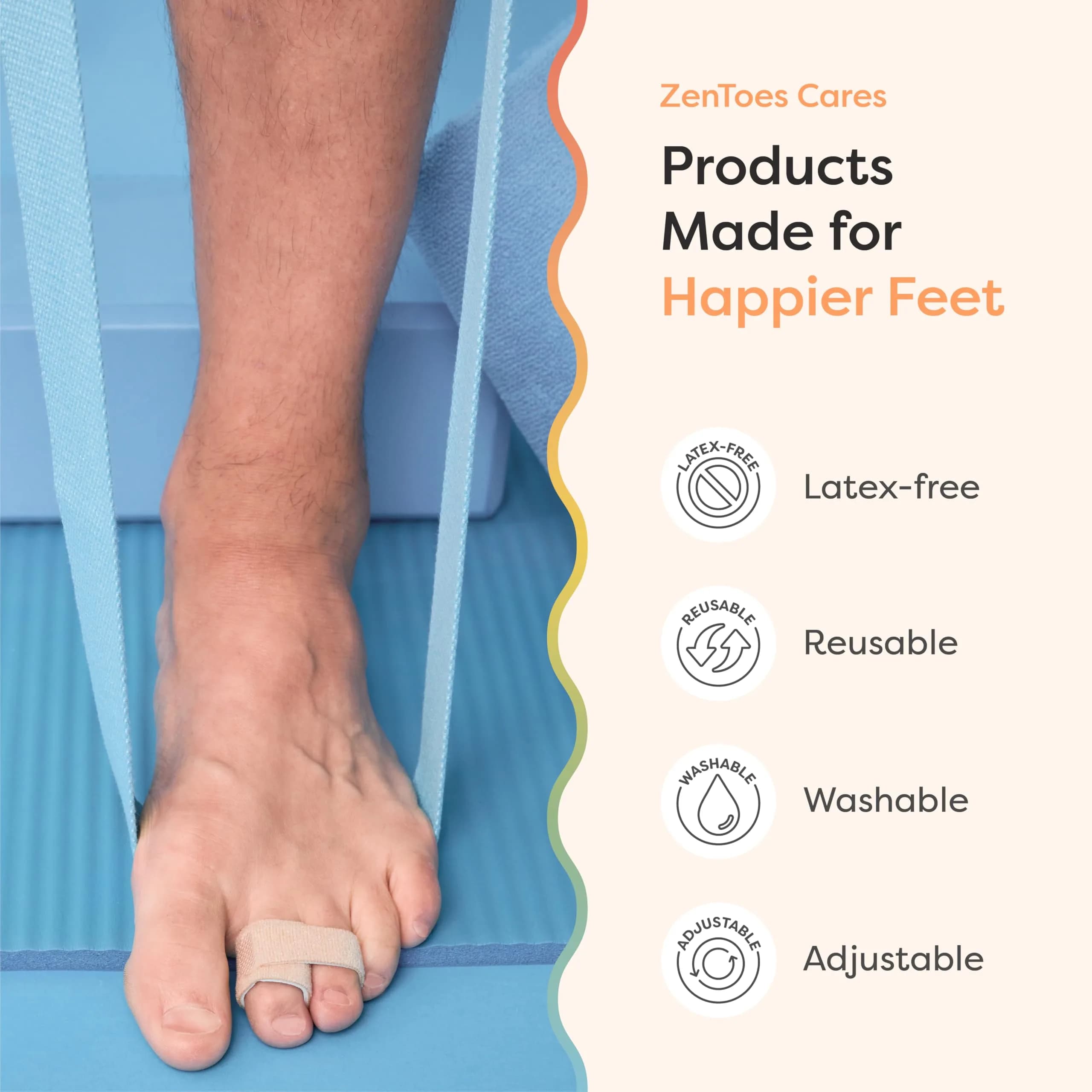 ZenToes Hammer Toe Straightener & Buddy Wraps, 8 Ct | Gentle Toe Support for Everyday Comfort - view 7