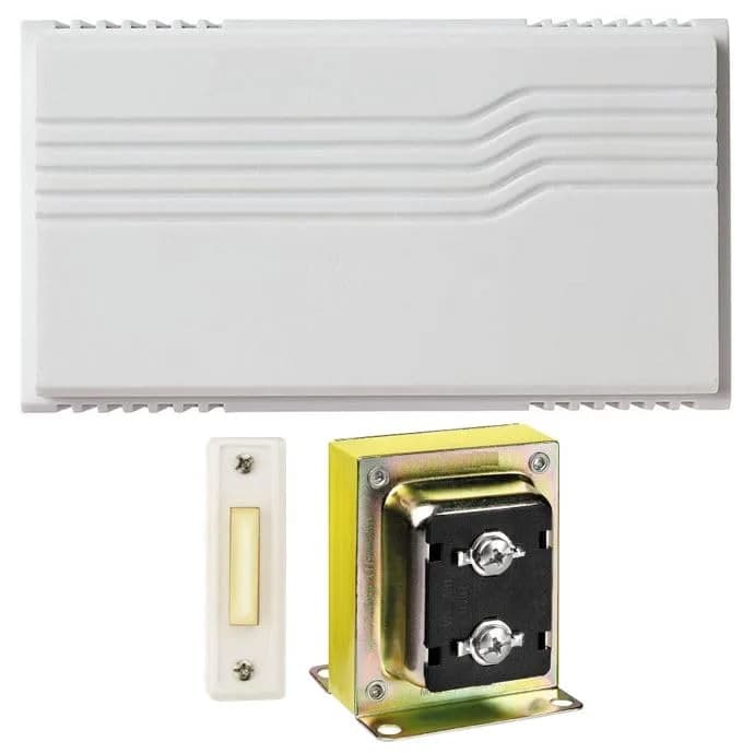 Newhouse Hardware Two Note Wired Door Bell Chime Kit with Transformer & Lighted Push Button | Classic Design Chime Kit thumbnail 2