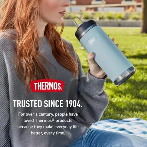 THERMOS ICON SERIES Stainless Steel Water Bottle with Straw Lid 32oz | Keeps Drinks Cold 24H thumbnail 8