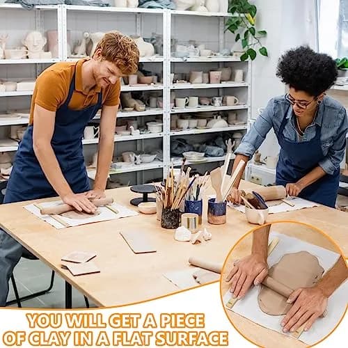 Sasylvia 20 Pcs Wood Clay Rolling Pin Guides, 3mm-12mm Thickness | Essential for Even Clay Slabs thumbnail 4