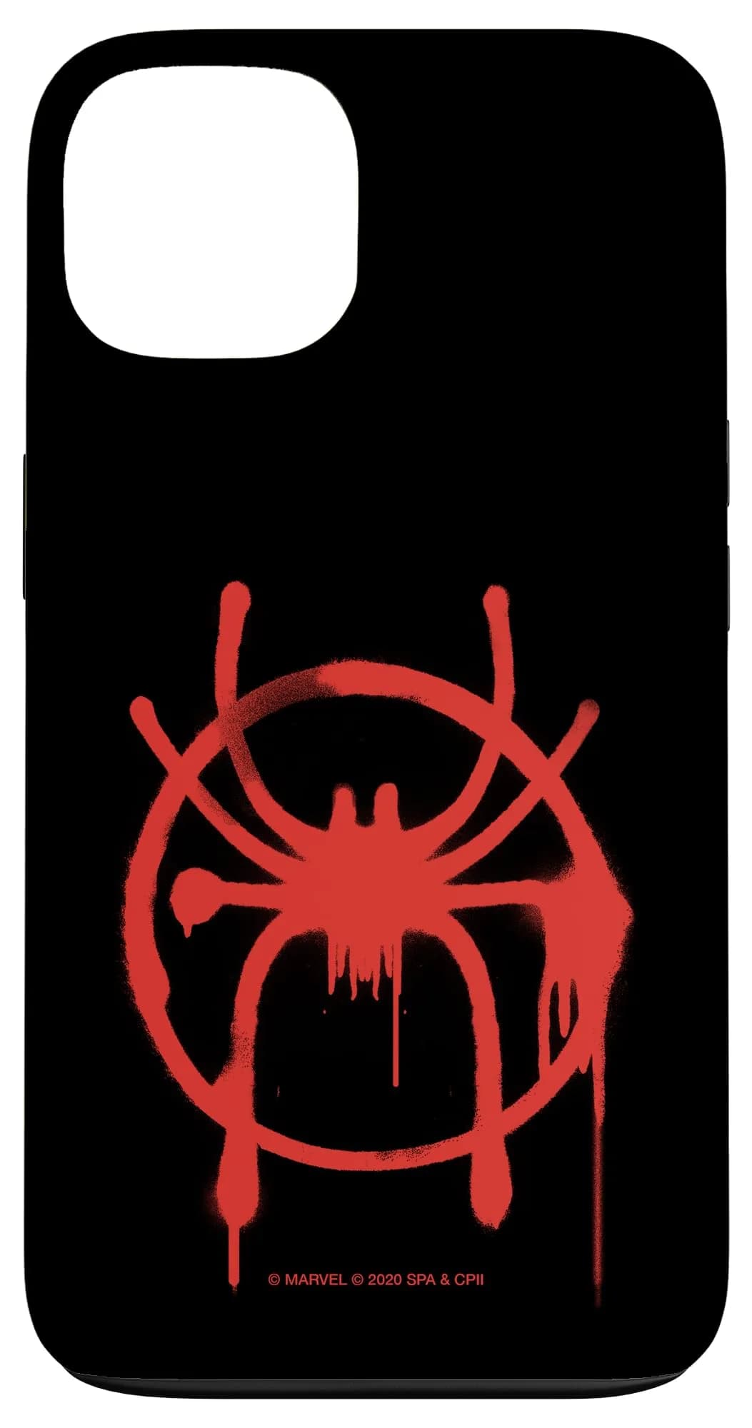 Marvel Spider-Man Into The Spider-Verse Miles Morales Spider Case for iPhone 13 | Bold Graffiti Design with Drop Protection — Red and Black
