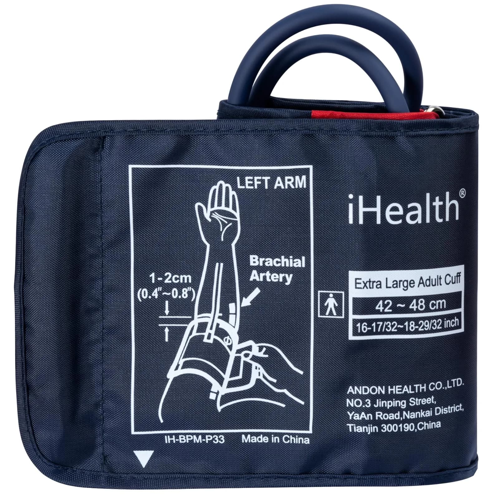 iHealth Extra Large Adult Replacement Blood Pressure Cuff 48cm (18.9") | Clinically Accurate for Big Arms - main product image