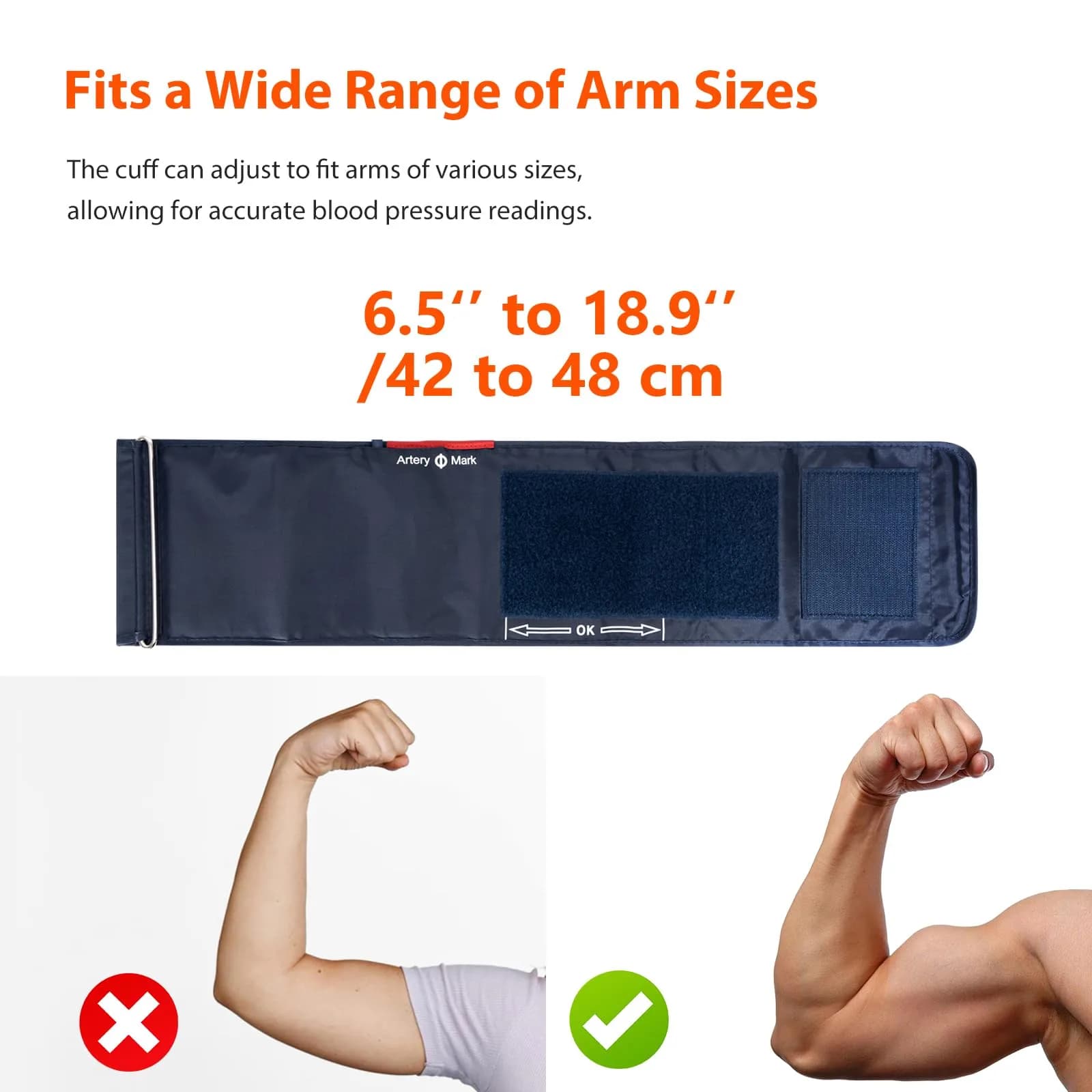 iHealth Extra Large Adult Replacement Blood Pressure Cuff 48cm (18.9") | Clinically Accurate for Big Arms - view 4