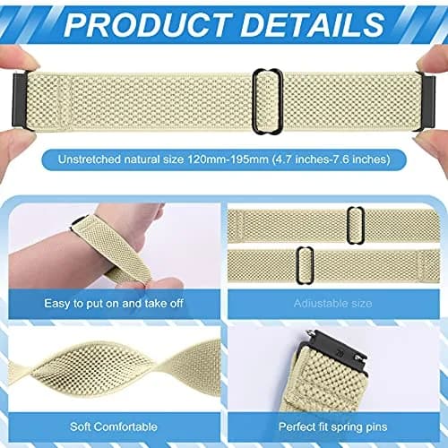 Relting Compatible with 16mm-24mm Watch Bands | Adjustable Nylon Solo Loop for Men & Women thumbnail 2