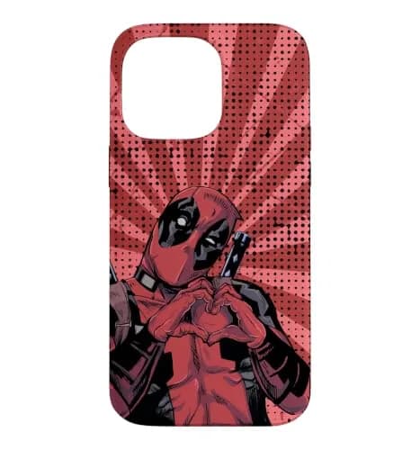 Marvel Deadpool Comic Heart Hands Case for iPhone 14 Pro Max | Shock-Resistant Polycarbonate & TPU thumbnail 1