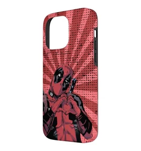 Marvel Deadpool Comic Heart Hands Case for iPhone 14 Pro Max | Shock-Resistant Polycarbonate & TPU thumbnail 2