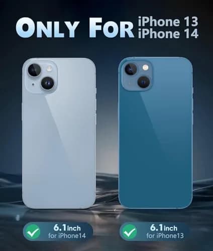 FNTCASE Clear Magnetic Case for iPhone 13/14 (6.1 Inch) | Military Grade Drop Protection with Screen Protector thumbnail 2