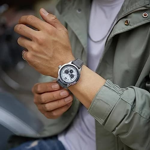 WOCCI 20mm Retro Nubuck Leather Watch Band with Silver Buckle | Quick Release Replacement Strap thumbnail 6