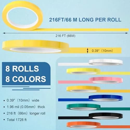 Frienda 8 Rolls Colors Autoclave Tape Surgical Instrument Tapes | High Temp, Steam Cleanable, Classify & Identify thumbnail 2