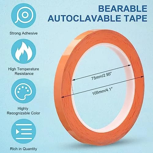 Frienda 8 Rolls Colors Autoclave Tape Surgical Instrument Tapes | High Temp, Steam Cleanable, Classify & Identify thumbnail 3