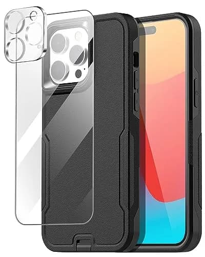 AICase iPhone 15 Pro Max Case with Glass Screen Protector & Camera Lens | Heavy Duty Drop Protection thumbnail 1