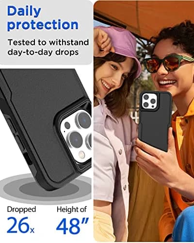 AICase iPhone 15 Pro Max Case with Glass Screen Protector & Camera Lens | Heavy Duty Drop Protection thumbnail 4