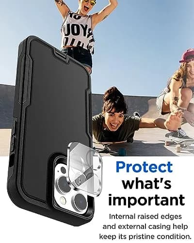 AICase iPhone 15 Pro Max Case with Glass Screen Protector & Camera Lens | Heavy Duty Drop Protection thumbnail 3