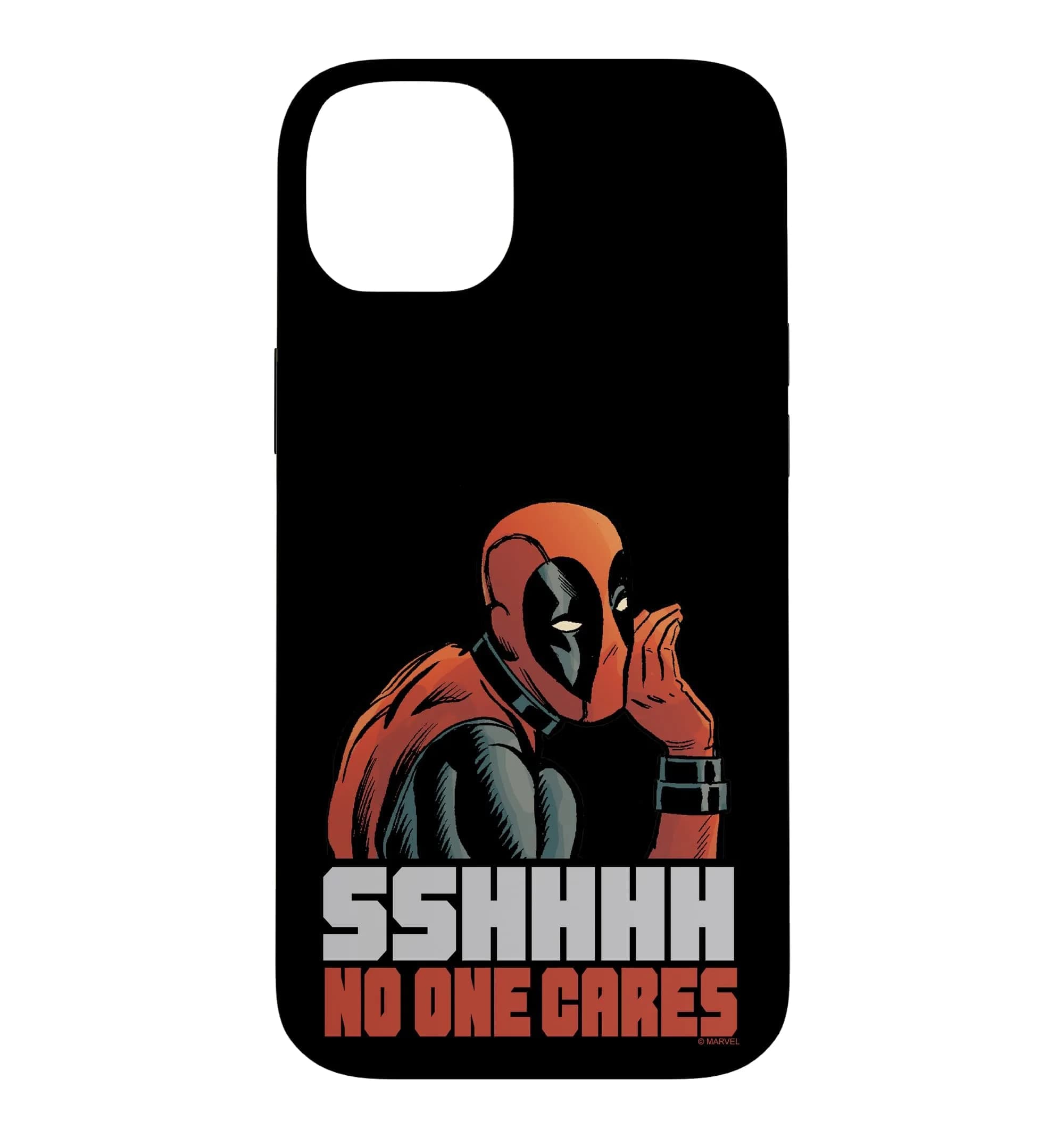 Marvel Deadpool Sshhhh No One Cares Case for iPhone 14 Plus | Heavy Duty Polycarbonate & TPU