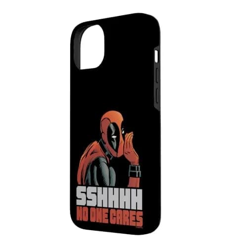 Marvel Deadpool Sshhhh No One Cares Case for iPhone 14 Plus | Heavy Duty Polycarbonate & TPU thumbnail 2