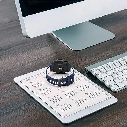 TopPerfekt Silicone Watch Band for Garmin Forerunner 965, 955, 935, 22mm | Navy-White thumbnail 6