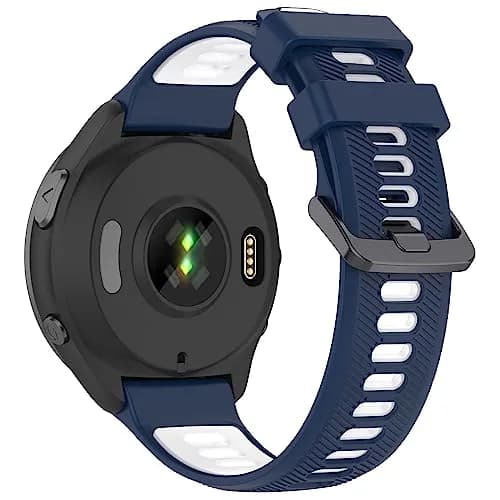 TopPerfekt Silicone Watch Band for Garmin Forerunner 965, 955, 935, 22mm | Navy-White thumbnail 2