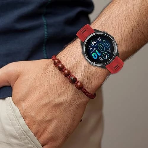 TopPerfekt Silicone Watch Band Compatible with Garmin Forerunner 965/955/935/Descent G1/Instinct/Fenix 6/5 Series 22mm (Red-Black) thumbnail 5