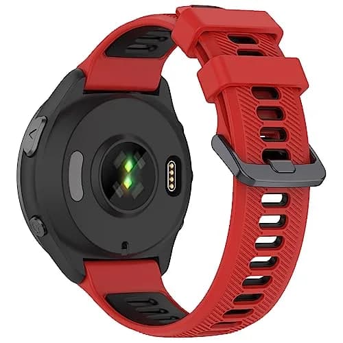 TopPerfekt Silicone Watch Band Compatible with Garmin Forerunner 965/955/935/Descent G1/Instinct/Fenix 6/5 Series 22mm (Red-Black) thumbnail 2