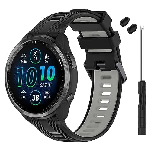 TopPerfekt Silicone Watch Band for Garmin Forerunner 965/955/935/Descent G1/Instinct/Fenix 5/6/7/8/MARQ 22mm | Breathable & Lightweight thumbnail 1