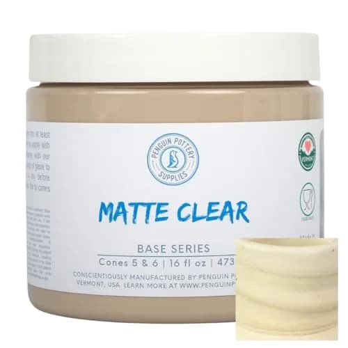 Penguin Pottery Matte Clear Glaze 473ml | Mid Fire Cone 6-16oz for Ceramics thumbnail 1