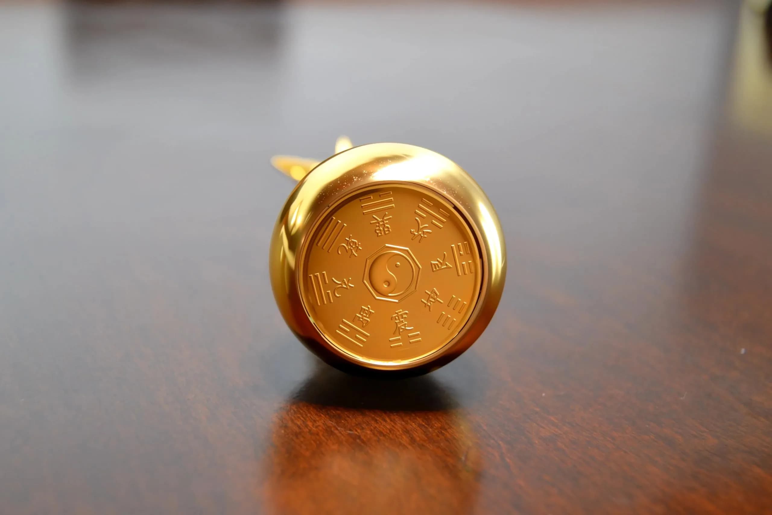 I-MART Brass Wu Lou Hu Lu Calabash Gourd 10 cm (4 Inch) with Bagua Base | Chinese Feng Shui Decor thumbnail 5
