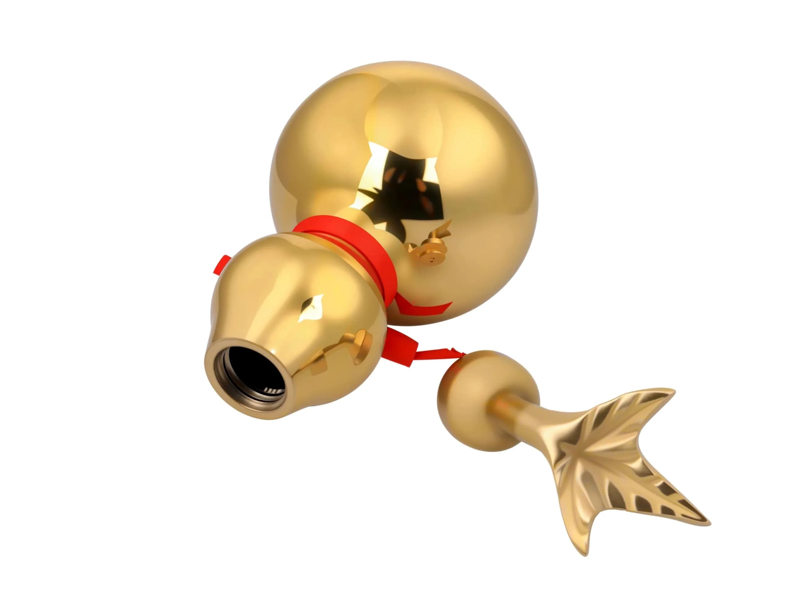 I-MART Brass Wu Lou Hu Lu Calabash Gourd 10 cm (4 Inch) with Bagua Base | Chinese Feng Shui Decor thumbnail 6