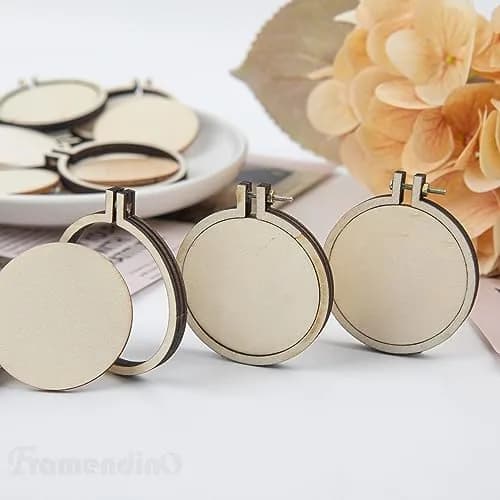Framendino Mini Embroidery Hoop 2.2x2 Inch (20 Pack) | Natural Wood Craft Hoops for DIY Hanging Ornaments thumbnail 6