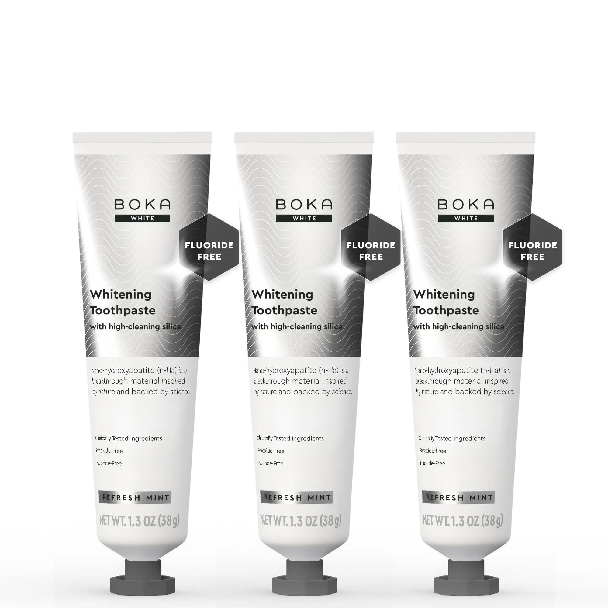 Boka Whitening Toothpaste Value Pack (340g / 12oz) | Fluoride-Free with Nano Hydroxyapatite - main product image